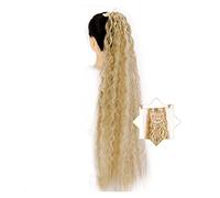 Cheveux Chignons 1 Pack Longue Queue De Cheval Vague De Maïs Allongement Synthétique Naturel avec Cordon En Épingle À Cheveux Queue De Cheval Extension Femmes Perruques Chignon Postiche Cheveux (Colo