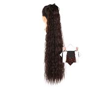 Cheveux Chignons 1 Pack Longue Queue De Cheval Vague De Maïs Allongement Synthétique Naturel avec Cordon En Épingle À Cheveux Queue De Cheval Extension Femmes Perruques Chignon Postiche Cheveux (Colo