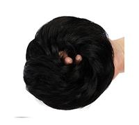 Cheveux Chignons 1-Pack Synthétique Messy Bun Extension Shaggy Bun Bandeaux Avec Bande De Caoutchouc Élastique Femmes Bouclés Ondulés Perruque Cheveux Chignon Chignon Postiche Cheveux (Color : 1B)