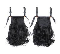 Cheveux Chignons 1 paquet d'extensions de cheveux en queue de cheval ondulées courtes pinces à cheveux synthétiques avec cordon de serrage chignon allongeant bouclé for un usage quotidien des femmes C