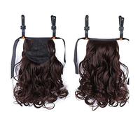 Cheveux Chignons 1 paquet d'extensions de cheveux en queue de cheval ondulées courtes pinces à cheveux synthétiques avec cordon de serrage chignon allongeant bouclé for un usage quotidien des femmes C
