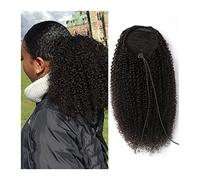 Cheveux Chignons 10-28 pouces cordon queue de cheval vrais cheveux mongol noir bouclés queue de cheval Extension de cheveux épingle à cheveux queue de cheval perruque chignon Chignon Postiche Cheveux(