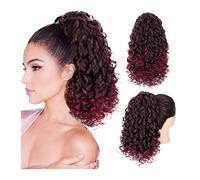 Cheveux Chignons 14 "Synthétique Afro Queue De Cheval Bouclés Cordon Queue De Cheval Extensions De Cheveux Pinces À Cheveux Chignon Cheveux Pièces for Femmes Noires Chignon Postiche Cheveux(C)