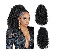 Cheveux Chignons 14 "Synthétique Afro Queue De Cheval Bouclés Cordon Queue De Cheval Extensions De Cheveux Pinces À Cheveux Chignon Cheveux Pièces for Femmes Noires Chignon Postiche Cheveux(A)