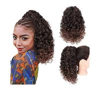 Cheveux Chignons 14 "Synthétique Afro Queue De Cheval Bouclés Cordon Queue De Cheval Extensions De Cheveux Pinces À Cheveux Chignon Cheveux Pièces for Femmes Noires Chignon Postiche Cheveux(G)