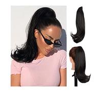 Cheveux Chignons 16" Synthétique Longue Ligne Droite Queue De Cheval Extension De Cheveux Clip Queue De Cheval Synthétique Bouclés Chignon Griffe Clip for L'usage Quotidien Des Femmes Chignon Postiche