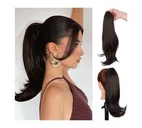 Cheveux Chignons 16" Synthétique Longue Ligne Droite Queue De Cheval Extension De Cheveux Clip Queue De Cheval Synthétique Bouclés Chignon Griffe Clip for L'usage Quotidien Des Femmes Chignon Postiche