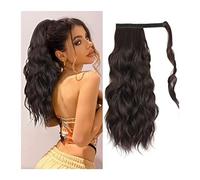 Cheveux Chignons 20 "Synthétique Longue Queue De Cheval Ondulée Allongement Enrouler Autour De La Queue De Cheval Perruque Chignon for Les Femmes Moelleux Synthétique Doux Perruques Chignon Postiche C