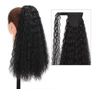Cheveux Chignons 22 "longue queue de cheval bouclée Extension bandeau pince à cheveux synthétique gonflé queue de cheval Extension de cheveux enveloppé chignon perruque for femmes Chignon Postiche Che