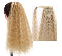 Cheveux Chignons 22 "longue queue de cheval bouclée Extension bandeau pince à cheveux synthétique gonflé queue de cheval Extension de cheveux enveloppé chignon perruque for femmes Chignon Postiche Che