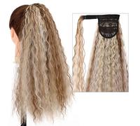 Cheveux Chignons 22 "longue queue de cheval bouclée Extension bandeau pince à cheveux synthétique gonflé queue de cheval Extension de cheveux enveloppé chignon perruque for femmes Chignon Postiche Che