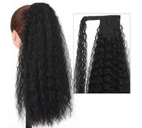 Cheveux Chignons 22 "longue queue de cheval bouclée Extension bandeau pince à cheveux synthétique gonflé queue de cheval Extension de cheveux enveloppé chignon perruque for femmes Chignon Postiche Che