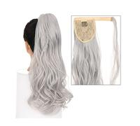 Cheveux Chignons 22 "longue queue de cheval ondulée allongement synthétique bouclés enveloppant queue de cheval Extension de cheveux pince à cheveux femmes perruque chignon bouclé Chignon Postiche Che