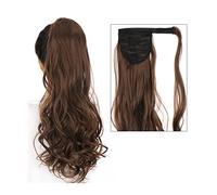 Cheveux Chignons 22 "longue queue de cheval ondulée allongement synthétique bouclés enveloppant queue de cheval Extension de cheveux pince à cheveux femmes perruque chignon bouclé Chignon Postiche Che
