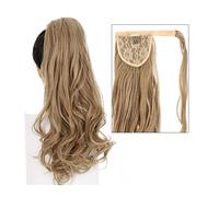 Cheveux Chignons 22 "longue queue de cheval ondulée allongement synthétique bouclés enveloppant queue de cheval Extension de cheveux pince à cheveux femmes perruque chignon bouclé Chignon Postiche Che