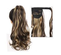 Cheveux Chignons 22 "longue queue de cheval ondulée allongement synthétique bouclés enveloppant queue de cheval Extension de cheveux pince à cheveux femmes perruque chignon bouclé Chignon Postiche Che