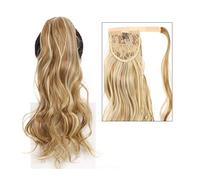Cheveux Chignons 22 "longue queue de cheval ondulée allongement synthétique bouclés enveloppant queue de cheval Extension de cheveux pince à cheveux femmes perruque chignon bouclé Chignon Postiche Che