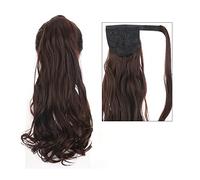 Cheveux Chignons 22 "longue queue de cheval ondulée allongement synthétique bouclés enveloppant queue de cheval Extension de cheveux pince à cheveux femmes perruque chignon bouclé Chignon Postiche Che