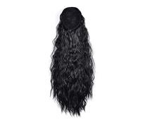 Cheveux Chignons 22 pouces de long perruque ondulée tranches de cheveux femmes perruque chignon pinces à cheveux synthétiques bouclés queue de cheval extensions for les femmes usage quotidien Chignon