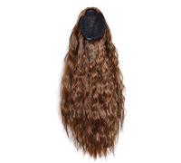 Cheveux Chignons 22 pouces de long perruque ondulée tranches de cheveux femmes perruque chignon pinces à cheveux synthétiques bouclés queue de cheval extensions for les femmes usage quotidien Chignon