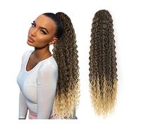 Cheveux Chignons 24/30 pouces de long bouclés queue de cheval extension synthétique cordon pince à cheveux queue de cheval perruque cheveux chignon for un usage quotidien des femmes Chignon Postiche C