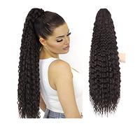 Cheveux Chignons 24/30 pouces de long bouclés queue de cheval extension synthétique cordon pince à cheveux queue de cheval perruque cheveux chignon for un usage quotidien des femmes Chignon Postiche C