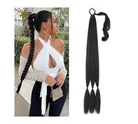 Cheveux Chignons 26/34 pouces de long tressé queue de cheval allongeant synthétique queue de cheval bandeau harnais perruque pièce chignon for un usage quotidien des femmes Chignon Postiche Cheveux (