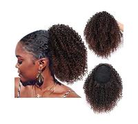 Cheveux Chignons 8 pouces court bouclé avec cordon en épingle à cheveux queue de cheval afro queue de cheval extension de cheveux synthétique chignon bouclé for les femmes noires Chignon Postiche Chev