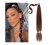 Cheveux Chignons 80cm synthétique enveloppant long tressé queue de cheval extension de cheveux bandeau perruque synthétique pièce chignon for un usage quotidien des femmes Chignon Postiche Cheveux (C
