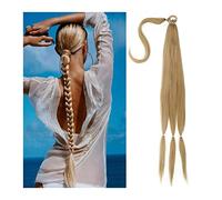 Cheveux Chignons 80cm synthétique enveloppant long tressé queue de cheval extension de cheveux bandeau perruque synthétique pièce chignon for un usage quotidien des femmes Chignon Postiche Cheveux (C