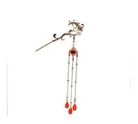 Cheveux chinois,Baguettes à cheveux vintage,18 cm, style chinois ancien, pompon, épingle à cheveux Hanfu, accessoires for cheveux féminins, épingle à cheveux oscillante