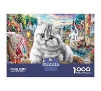 Cheveux Courts Britanniques 1000 Pièce Chatons Papier Écologique Puzzle Premium pour Adultes Idée Cadeau Décompression du Jeu Éduchatif 70x50cm/1000pcs