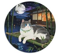 Cheveux Courts Britanniques 1000 Pièces Puzzle Rond Jeu Pet Chat Puzzles Jeu D'Intelligence Cadeau Unique pour Adultes Et Enfants 1000pcs (67.5x67.5cm)