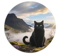 Cheveux Courts Britanniques Circulaire Puzzle Convient pour Adultes Et Enfants 1000 Pièces, Pet Mignon Fun Défiant Jeu Éducatif Décoration Maison Unique (67.5x67.5cm)