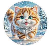 Cheveux Courts Britanniques Circulaire Puzzle Convient pour Adultes Et Enfants 1000 Pièces, Pets Mignons Fun Défiant Jeu Éducatif Unique Toy (67.5x67.5cm)