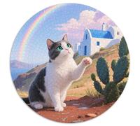 Cheveux Courts Britanniques Circulaire Puzzles Convient pour Adultes Et Enfants 1000 Pièces Pet Mignon Fun Défiant Décoration Maison Unique (67.5x67.5cm)