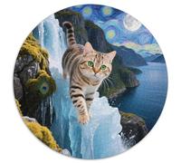 Cheveux Courts Britanniques Circulaire Puzzles Convient pour Adultes Et Enfants 1000 Pièces Pet Mignon Fun Défiant Jeu Éducatif Unique Toy (67.5x67.5cm)