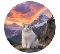 Cheveux Courts Britanniques Circulaire Puzzles Convient pour Adultes Et Enfants 1000 Pièces, Pet Mignon Fun Défiant Jeu Éducatif Unique Toy (67.5x67.5cm)