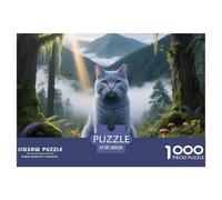 Cheveux Courts Britanniques Puzzle 1000 Pièces DIY Divertissement Puzzles Classiques Chat de Compagnie Mignon Illustration Colorée pour Adultes Et Enfants À Partir De 14 Ans38x26cm/1000pcs