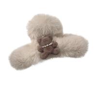 Cheveux de peluche flous - Clip d'ours de grande taille, jolie tige animale | griffe cheveux flous, attraper des barils pour les filles mignons cadeau anniversaire la famille.