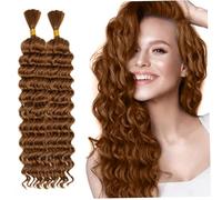 Cheveux de tressage humain pour tresses boho 18 pouces tresses bouclées ondulées 160g de fibres synthétiques élastiques cheveux bouclés boho humains, style 2