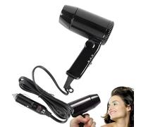 Cheveux de voiture - Soufflet de voyage pliant portable 12 V, réglage de température à deux vitesses, design ABS compact, séchage rapide, protection contre la chaleur sûre | Cheveux légers pour camion