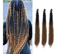 Cheveux en Crochet Synthétiques Ocean Wave 24 Pouces Extension de Cheveux pour Tresses Bouclées Tresses de Cheveux Boho de Couleur Ombre pour Femmes 3 Paquets