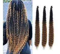 Cheveux en Crochet Synthétiques Ocean Wave 28 Pouces Extension de Cheveux pour Tresses Bouclées Tresses de Cheveux Boho de Couleur Ombre pour Femmes 3 Paquets