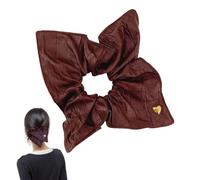 Cheveux froncés, pince à épiler en cuir PU, grands scunchies, scrollies en cuir PU, folie en cœur en cuir PU, une grande folie, liens de cheveux élastiques pour femmes et filles avec des cheveux