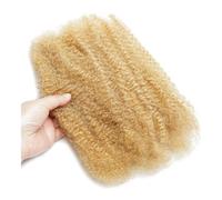 Cheveux humains Afro Kinkys en vrac, 50 g/paquet, for mini-torsades, tressages, micro-locs, réparations de locs et extensions de dreadlocks Wear and Go(Honey Blonde,10inch)