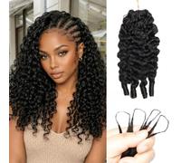 Cheveux humains bouclés bouclés au crochet - Plumes sans nœuds - 60 g | Extensions de cheveux bouclés invisibles, réutilisables, pré-espérés, pour femme, couleur naturelle