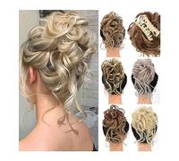 Cheveux humains Chignons désordonnés Pince Chignon désordonné, Chignon désordonné, Extension de queue de cheval Synthétique, Bouclés, Ondulés, Extension de cheveux à clipser pour femme Chignon (Taille