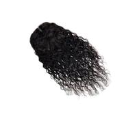 Cheveux humains de fermeture de dentelle de vague profonde, extensions de cheveux brésiliens épilés for les femmes noires, couleur naturelle(20 inch,8x8inch)