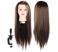 Cheveux Humains de Tête Mannequin, pour Coiffure et Tressage 65 Cm Cosmétologie Manikin Head Poll for Beauty Education and Salon Use